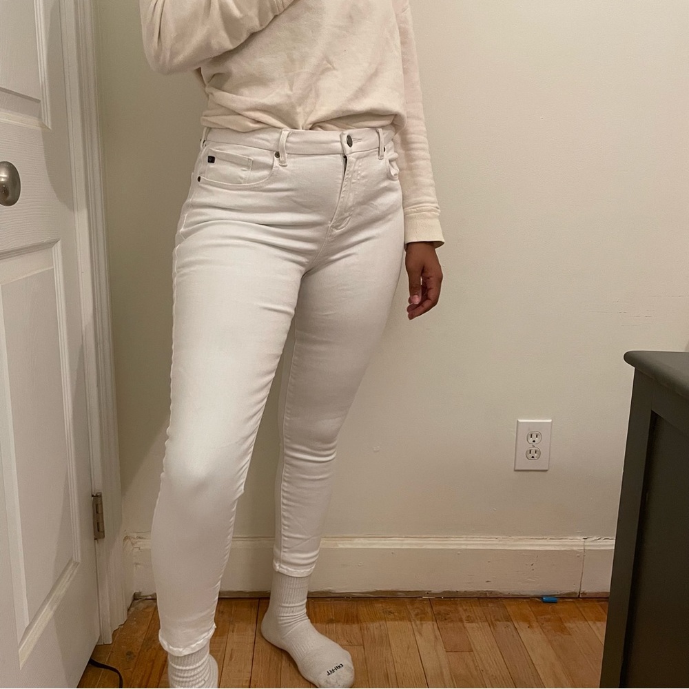 White denim with stretch